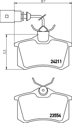 HELLA PAGID 8db355013131 -  Комплект тормозных колодок, дисковый тормоз